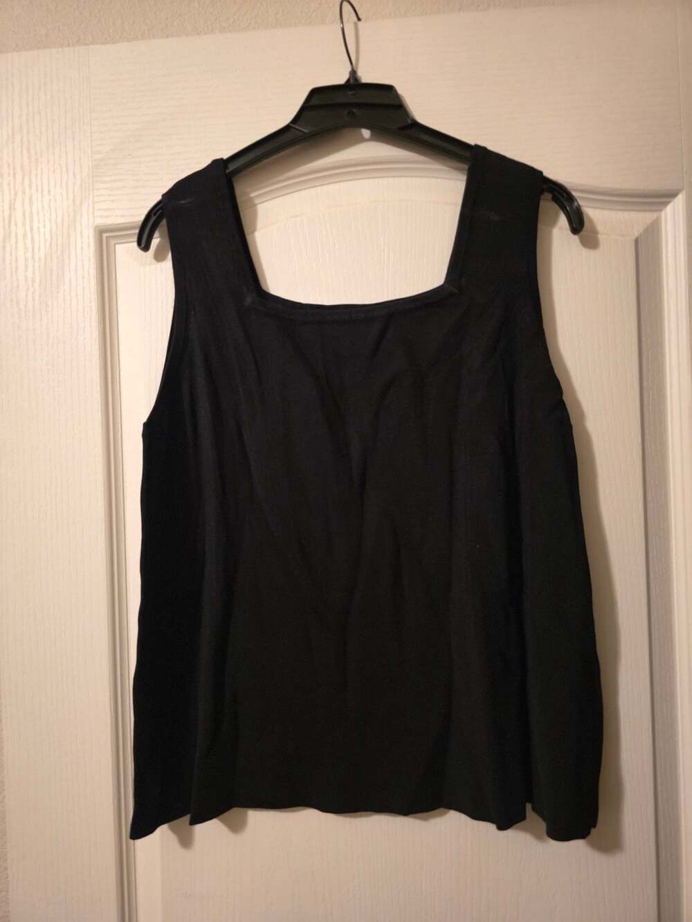 August Max Woman Black Sleeveless Square Neck Tank Top Size 1X